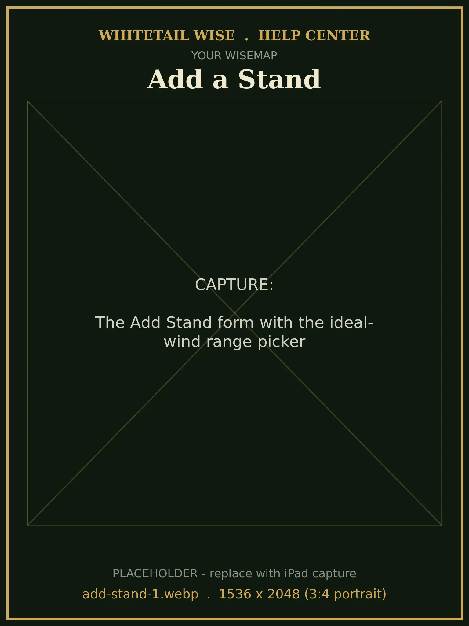 The Add Stand form with the ideal-wind range picker