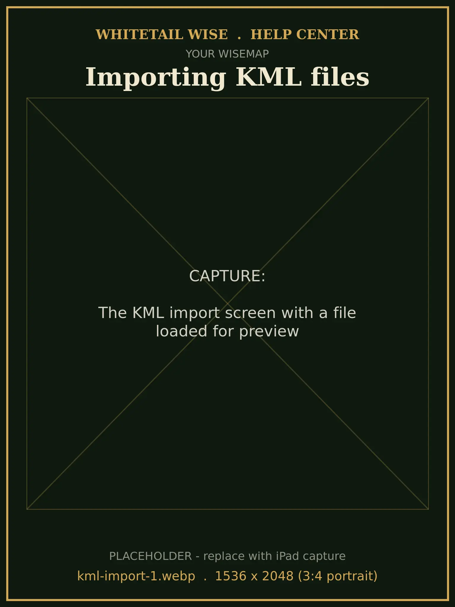 The KML import screen with a file loaded for preview