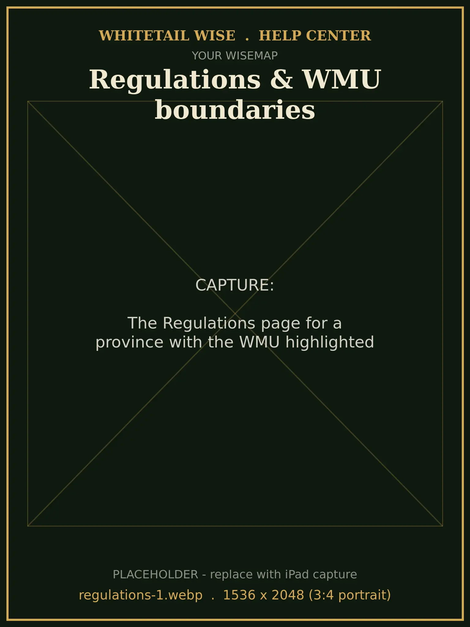The Regulations page for a province with the WMU highlighted