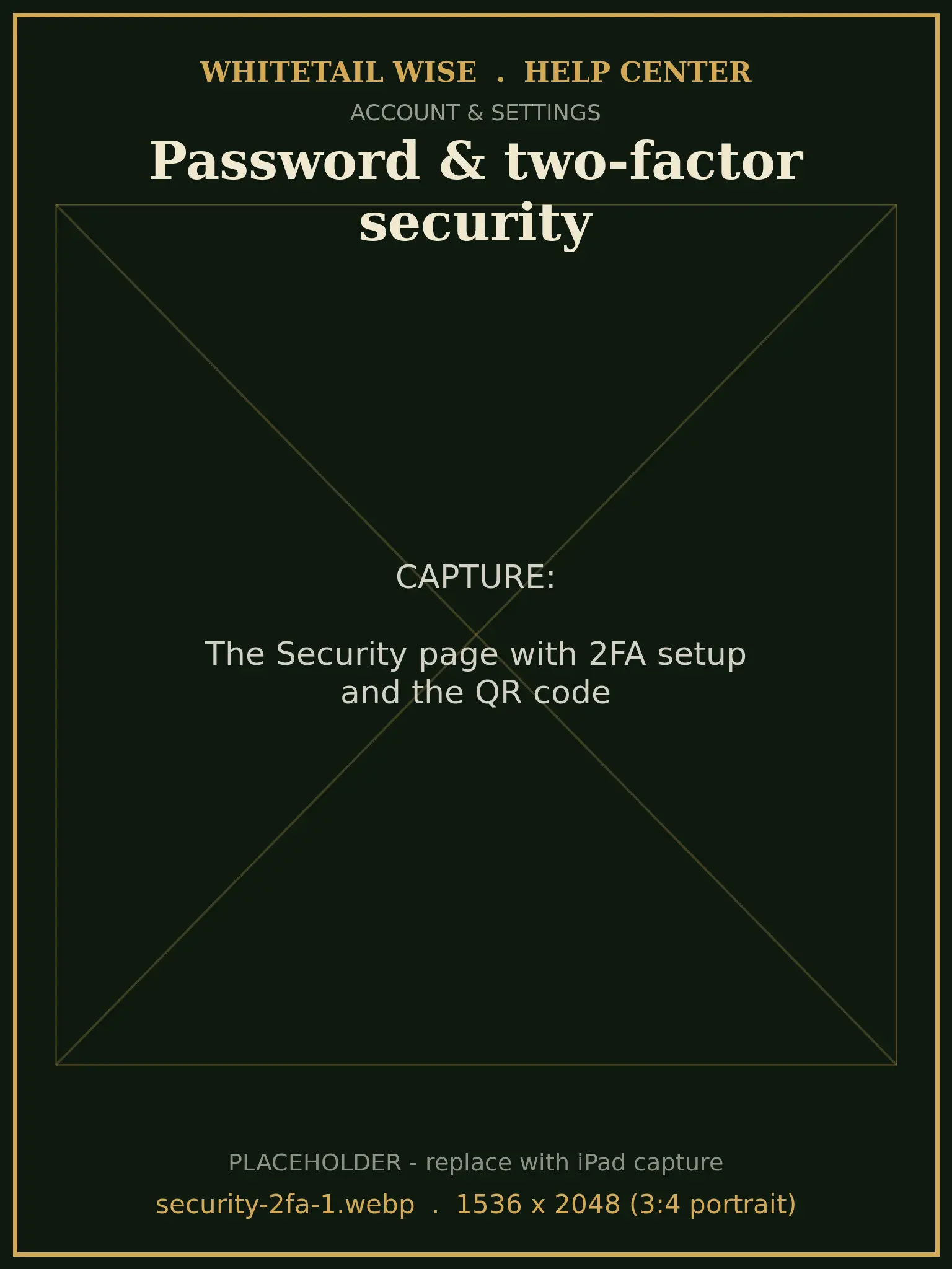 The Security page with 2FA setup and the QR code