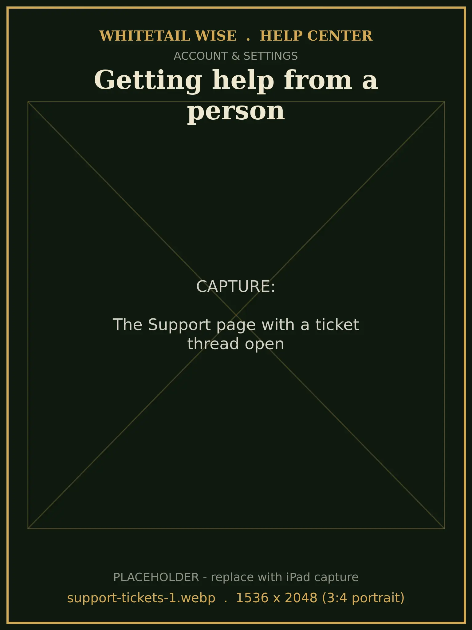The Support page with a ticket thread open